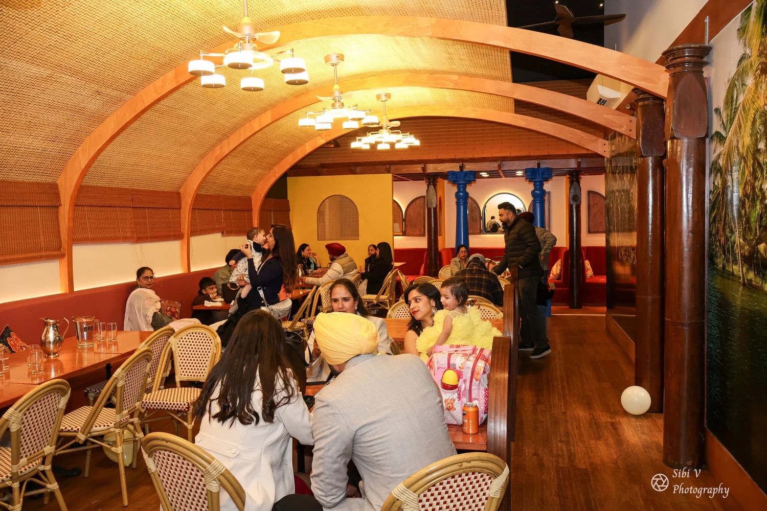Guests celebrating in the main dining hall